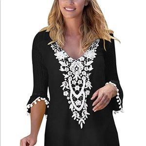 SVALIY Black Sun dress/Cover-up dress